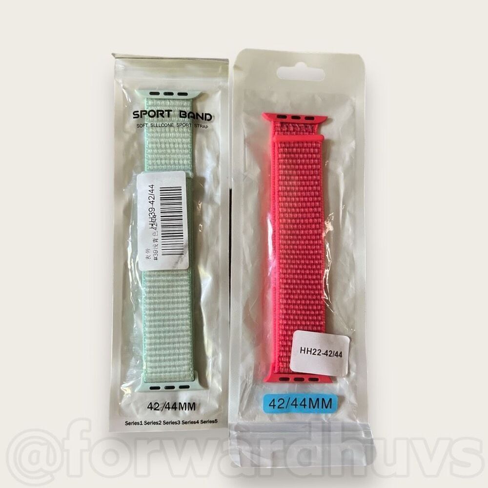Silicone Sports Band for a 42/44mm Apple Watch - Pink and Blue